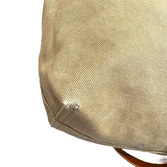 Madewell canvas green and brown tote bag - Picture 10 of 13